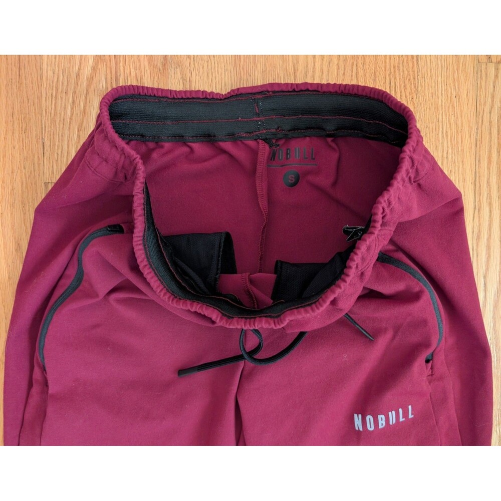 NOBULL Joggers Men’s Small Red Maroon Athletic Pants Gym Training Zip Pocket - Picture 5 of 11